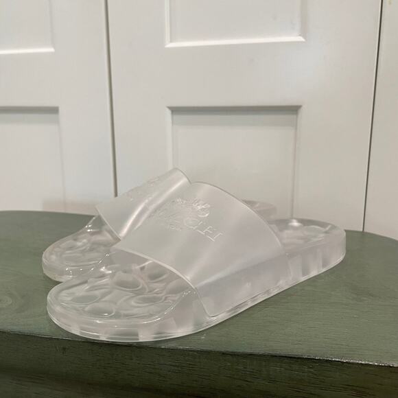 NEW COACH ULYSSA SLIDES CRYSTAL CLEAR SZ 5 WOMENS - 9120 - Picture 1 of 6